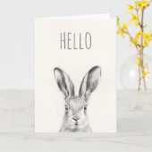 Konijnenpotloodtekening Kaart (Gele Bloem)