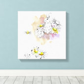 Konijnenschilderij Canvas Afdruk (Insitu (Houten vloer))