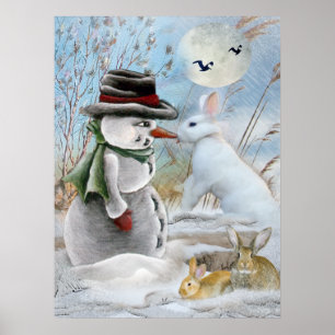 Konijnenvlees Eats Snowman's Nose Poster