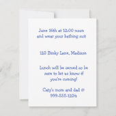 Konijnenzwembadfeest Kaart (Achterkant)