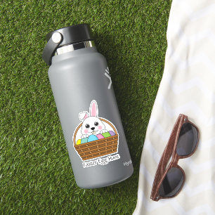 Konijntje Kleurrijke PaaseiHunt Mand personalise Sticker