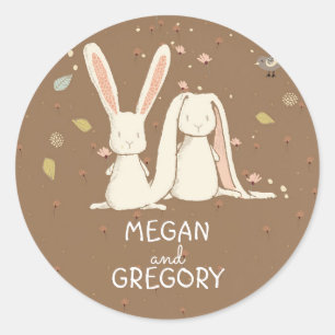 konijntje konijnen schattige zeehonden ronde sticker