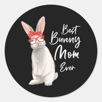 Konijntje Mam Konijn Moeder Beste Konijntje Mam Oo Ronde Sticker