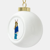 konijntje meisje keramische bal ornament (Rechts)