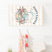  konijntje met  bloemetjes Happy Easter Spandoek (Insitu)