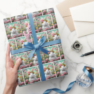 Konijntje met zomertuin Pet Cadeaupapier