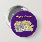  konijntjes paasfeest Button (Voorkant /achterkant)