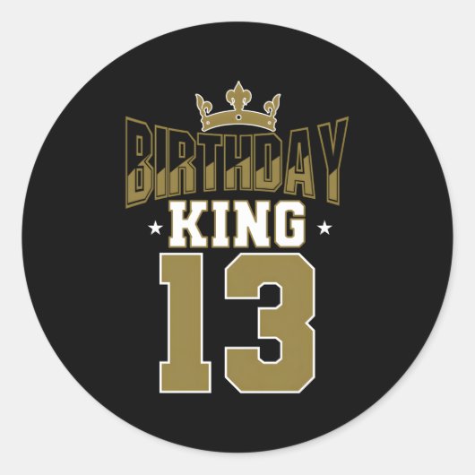 Koning 13 Dag Py Viering 13e koninklijk thema Ronde Sticker (Voorkant)