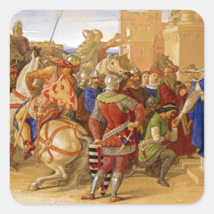 Koning Arthur en de Ridders van de Ronde Tafel Vierkante Sticker