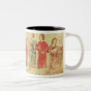 Koning Arthur en zijn rechtbank uit de Romeinse Tweekleurige Koffiemok