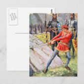 Koning Arthur trekt het zwaard van de Stone Briefkaart (Voorkant / Achterkant)
