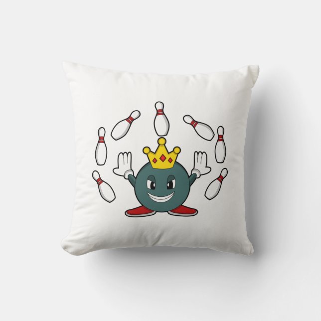 Koning bij Bowling met Kegel Kussen (Voorkant)