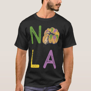 Koning Cake Mardi Gras New Orleans Parade Streek T-shirt