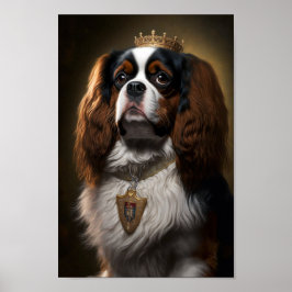 Koning Charles Cavalier Spaniel met kroonPoster Poster