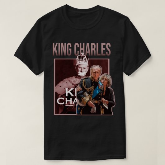 koning charles grappige retro - koning Charles T-shirt (Design voorkant)