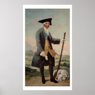 Koning Charles III (1716-88) als jager, 1786/88 Poster