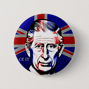 Koning Charles III 6 cm Ronde Badge Ronde Button 5,7 Cm