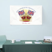 Koning Charles III Coronation Crown en Flags Spandoek (Beurs)