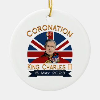 Koning Charles III Coronation Day - God red de Kin Keramisch Ornament
