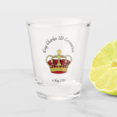 Koning Charles III Coronation gedenkglas Shot Glas (Voorkant)