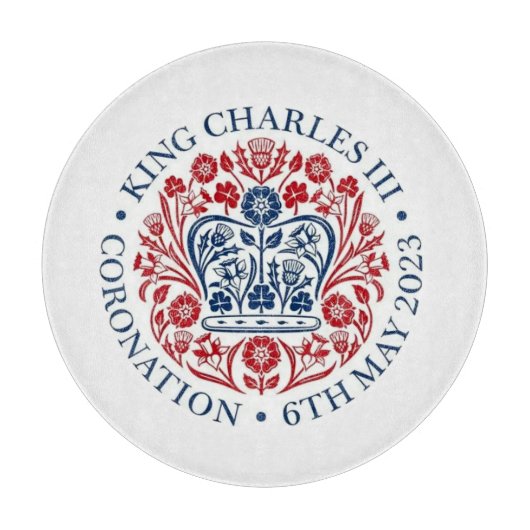Koning Charles III Coronation logo herdenking Snijplank (Voorkant)