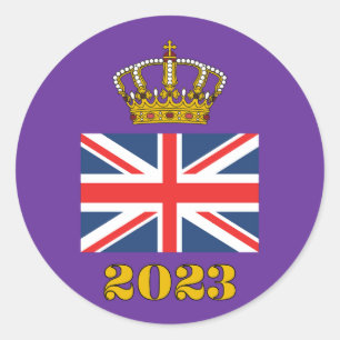 Koning Charles III Kroning 2023 VK Britse Kroon Ronde Sticker