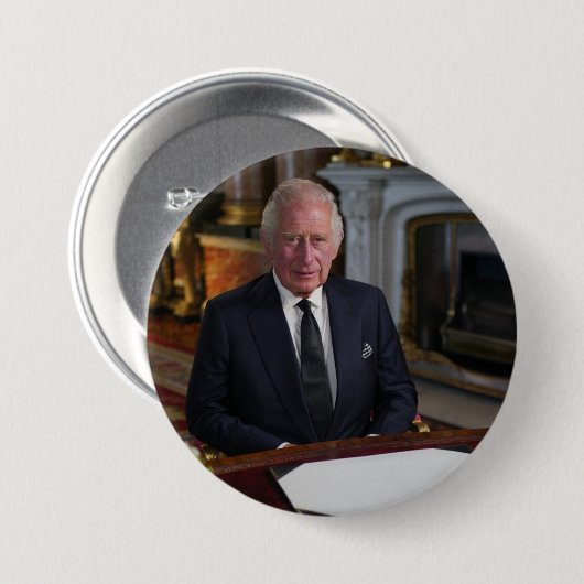 Koning Charles III van de Britse Button (Voorkant /achterkant)