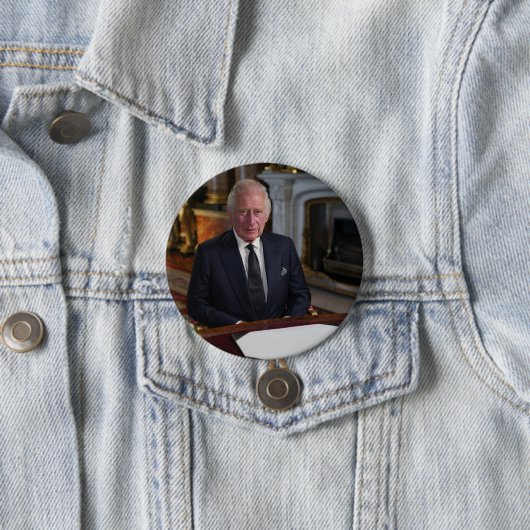 Koning Charles III van de Britse Button (In situ)