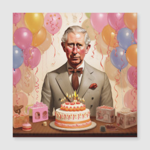Koning Charles III Verjaardagsfeest Magnetische Uitnodiging