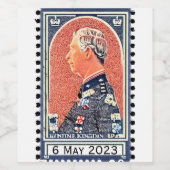 Koning Charles III Wijn Etiket (Enkel label)