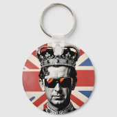 koning Charles III zonnebril Union jack Sleutelhanger (Achterkant)