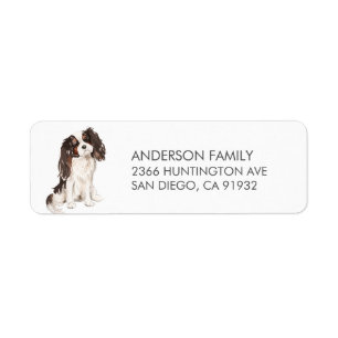 Koning Charles Spaniel Hond Retouradres Label