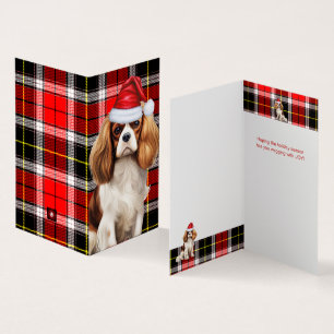 Koning Charles Spaniel met de kerstvakantie van Pl Kaart