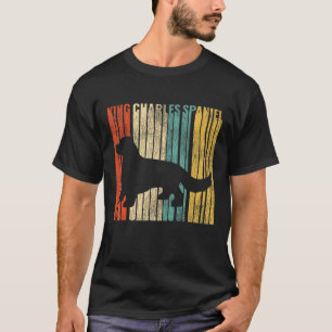 Koning Charles Spaniel Retro 1970s Dog kraakt Dist T-shirt