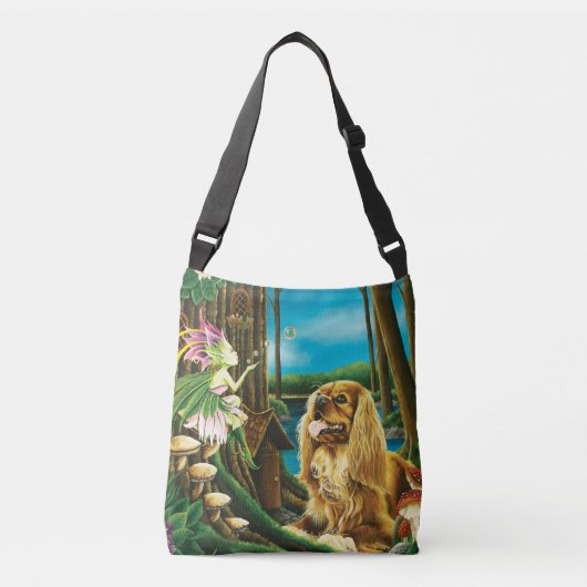 Koning Charles Spaniel Sprite Fantasy Crossbody Tas (Voorkant)