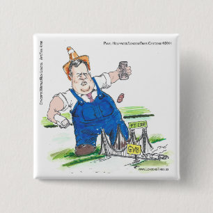 Koning Christie & GW Bridge Grappig Vierkante Button 5,1 Cm