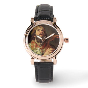 Koning David die zijn Harp speelt Horloge