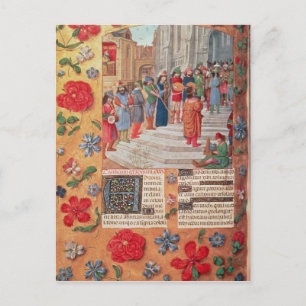 Koning David en Musicians uit de Breviary Briefkaart