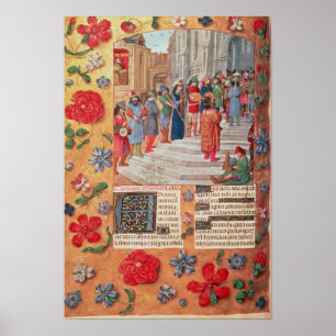 Koning David en Musicians uit de Breviary Poster