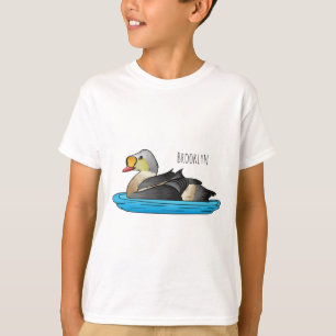 Koning eider vogel cartoon illustratie  t-shirt
