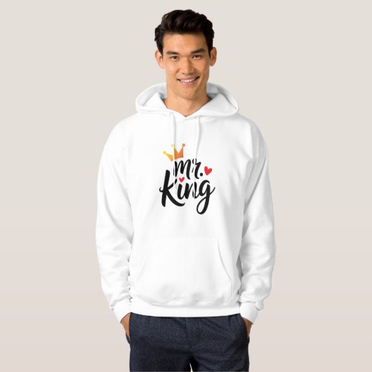 Koning en koningin koppel hoodie | Overeenkomende (Voorkant volledig)