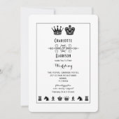 Koning en Koningin Schaakbordspel Bruiloft Kaart (Voorkant)