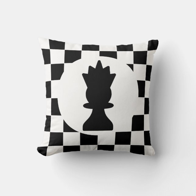 Koning en koningin schaakstukken - Gift for Chess  Kussen (Voorkant)