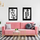 Koning en Koningin van de Harten Wall Art Set (Woonkamer)