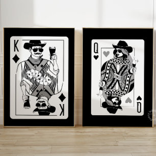 Koning en Koningin van de Harten Wall Art Set