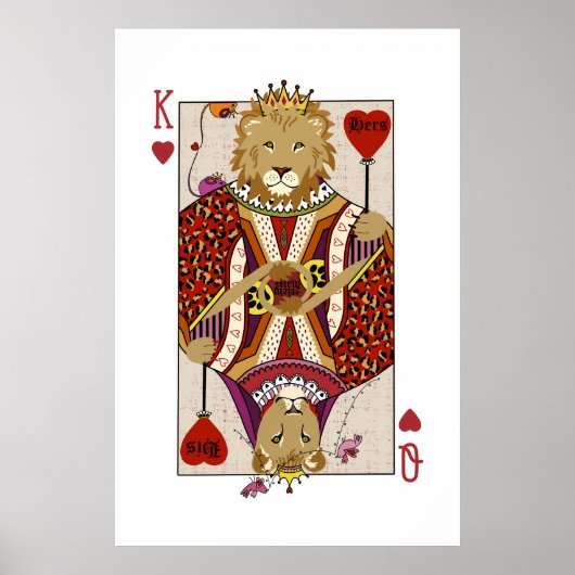Koning en koningin van hartenleeuwen poster (Voorkant)