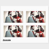 Koning en Koningskoningin Rechthoekige Sticker (Vel)