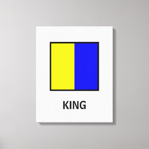 Koning Familienaam Nautische Vlag Canvas Afdruk