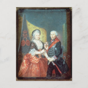 Koning Frederick II en zijn vrouw Briefkaart
