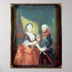 Koning Frederick II en zijn vrouw Poster
